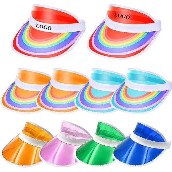 Promotional Rainbow Plastic Visors