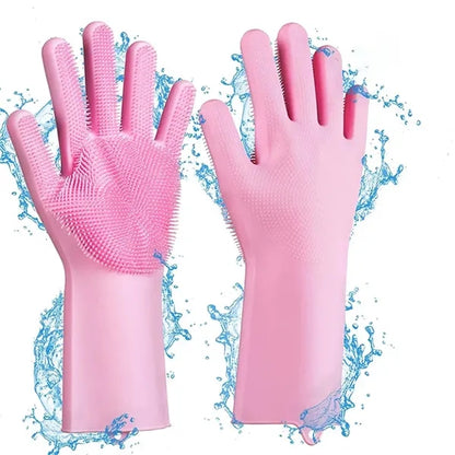 Gentle Deshedding Brush Pet Grooming Gloves