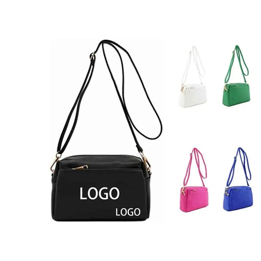 FashionPuzzle Triple Zip Small Crossbody Bag