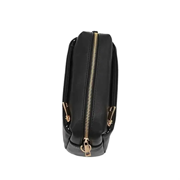 FashionPuzzle Triple Zip Small Crossbody Bag