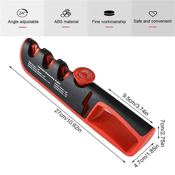 4-in-1 Manual Knife Sharpener with Adjustable Angle Knob