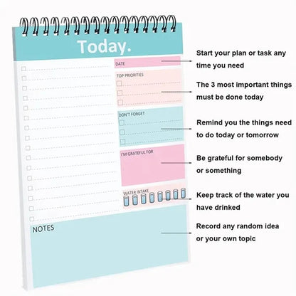 Daily Planner Notepad Undated 52 Sheets