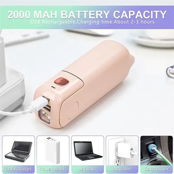 Hand held Mini Fan with Power Bank