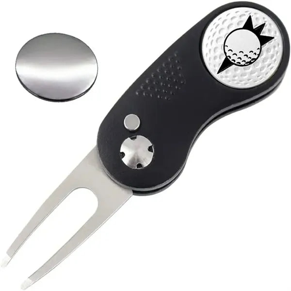 Golf Divot Repair Tool Foldable Stainless Steel Switchblade