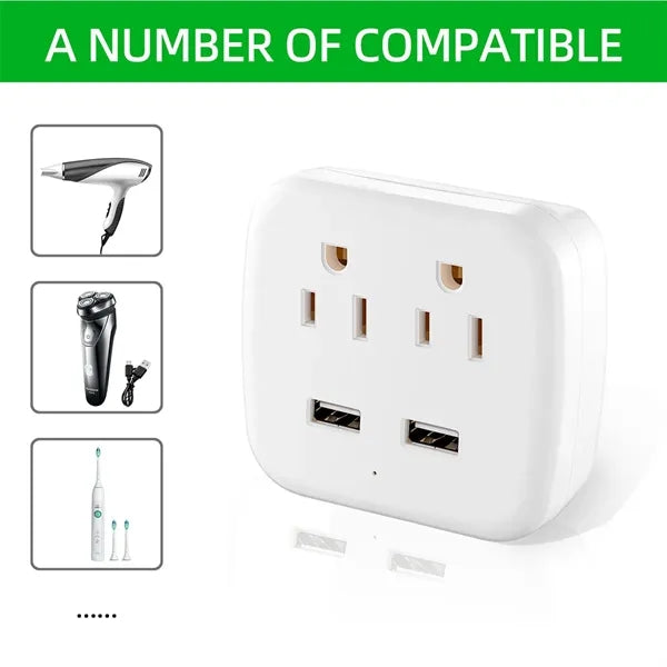 Multi Outlet Adapter With 2 Usb Port