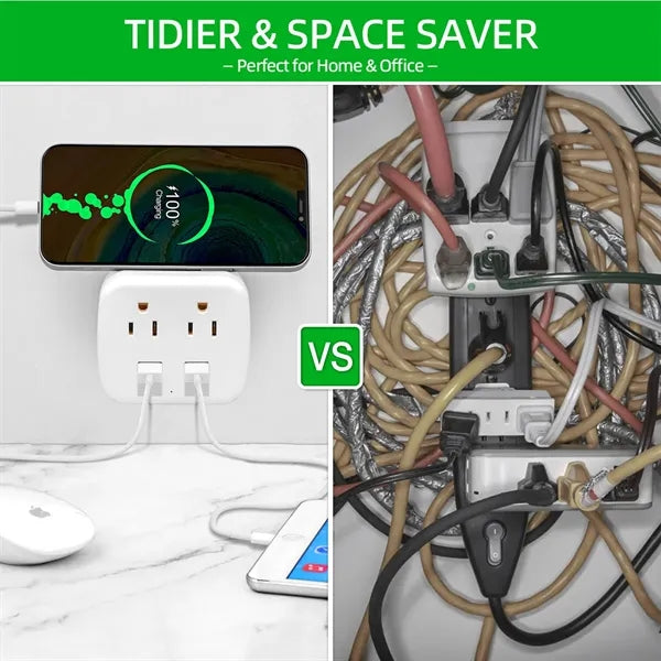 Multi Outlet Adapter With 2 Usb Port