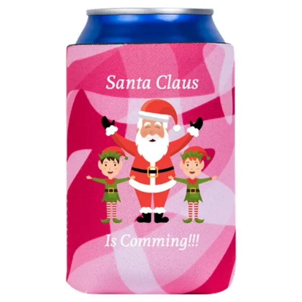 Custom Print Santa Can Cooler-BB