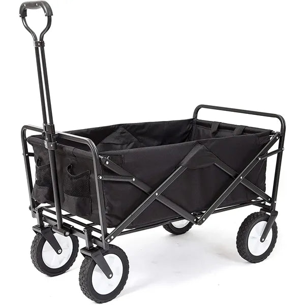 Folding Outdoor Beach Wagon with Adjustable Handle