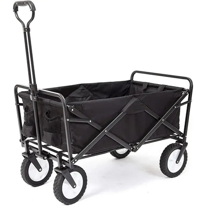 Folding Outdoor Beach Wagon with Adjustable Handle