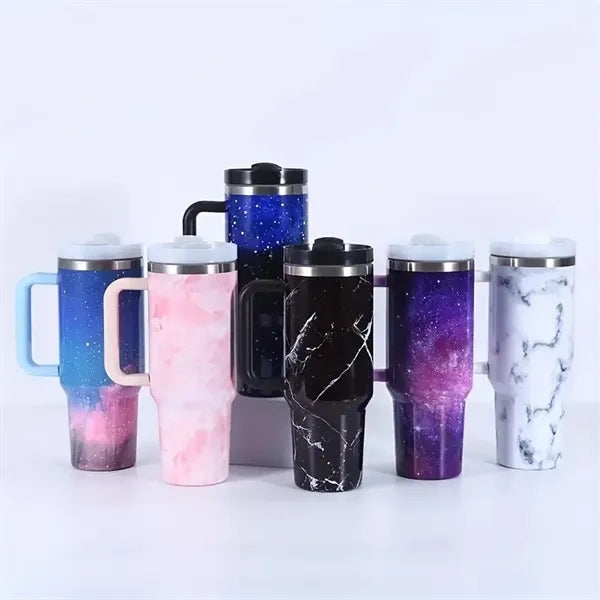 Starry Sky Tumbler With Lid And Handle-40oz