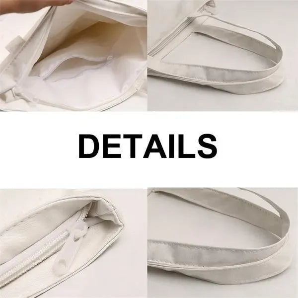 Canvas Tote Bag with Zipper
