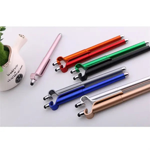 QR Code Stylus Ballpoint Touch Screen Pen With Phone Holder