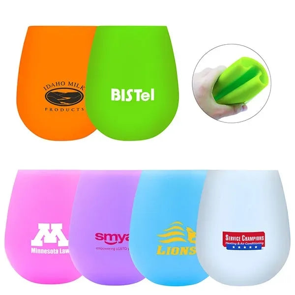 Unbreakable Silicone Stemless Wine Cup for Parties, Camping