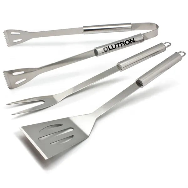 3pc Stainless Steel BBQ Tool Set for Outdoor Camping/Grills