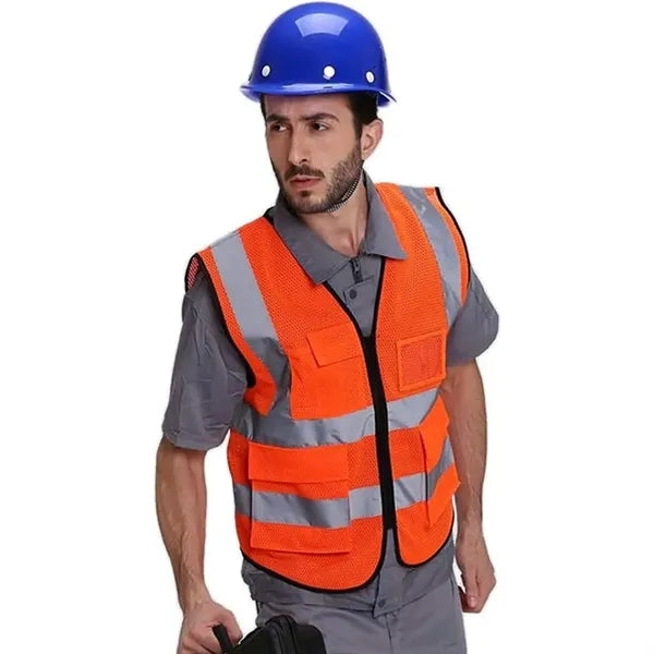 Hi Vis Class 2 Recycled Reflective Safety Vest W/ 5 Pockets