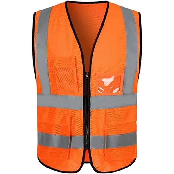 Hi Vis Class 2 Recycled Reflective Safety Vest W/ 5 Pockets