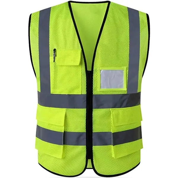 Hi Vis Class 2 Recycled Reflective Safety Vest W/ 5 Pockets