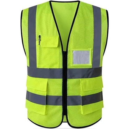 Hi Vis Class 2 Recycled Reflective Safety Vest W/ 5 Pockets