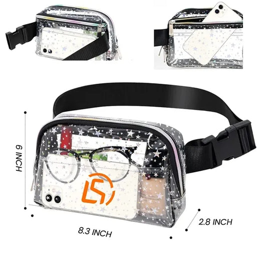Transparent Star Prints Belt Bag