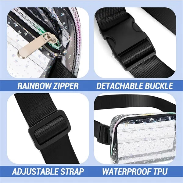Transparent Star Prints Belt Bag