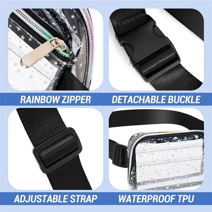 Transparent Star Prints Belt Bag