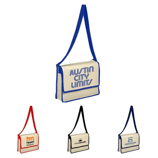 10 oz. Cotton Canvas Eco-Friendly Messanger Bag w/ Handles