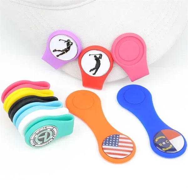 Silicone Golf Ball Marker Hat Clip Strong Magnetic