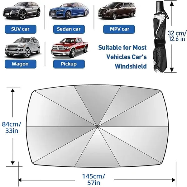 Foldable Car Windshield Sun Shade Umbrella for Block UV