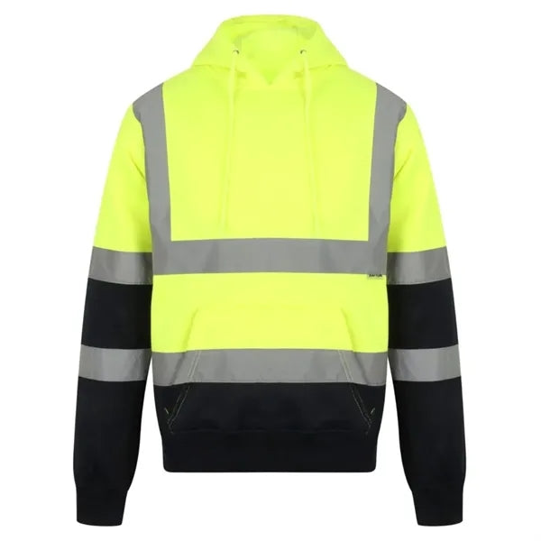 High Vis Class 3 Reflective Safety Two Tone Hoodie Pullover