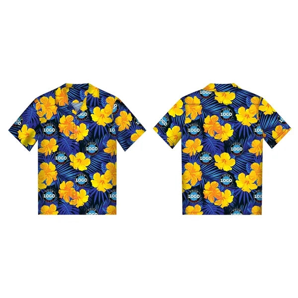 MEN'S 135GSM SUBLIMATED HAWAIIAN CUBAN COLLAR CAMP SHIRT
