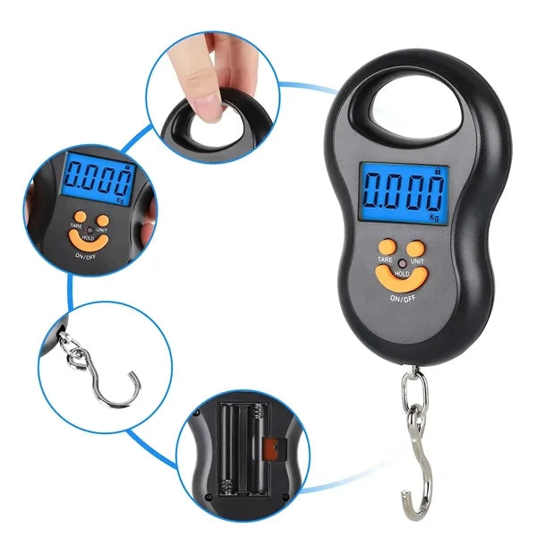 Portable Backlit Luggage Hanging Hook Scale
