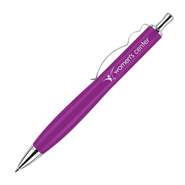 Lacquer Coated Pen with Wavy Chrome Clip