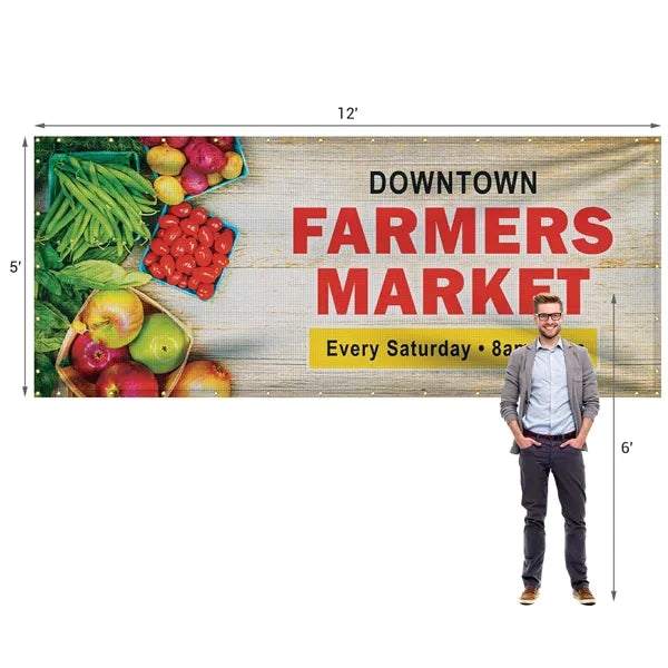 5' x 12' Premium Polyester Mesh Banner