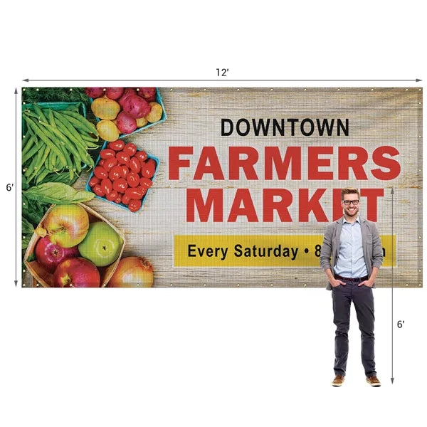 6' x 12' Premium Polyester Mesh Banner