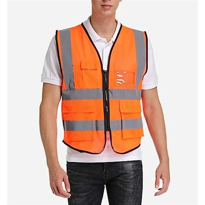 Hi Vis Class 2 Recycled Reflective Safety Vest W/ 5 Pockets