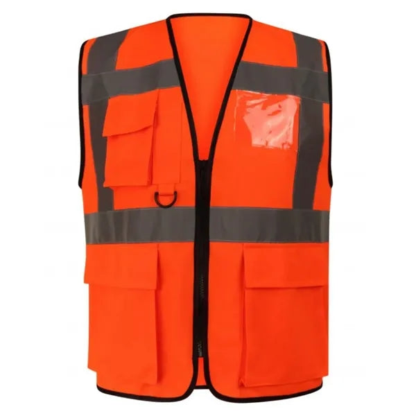 Premium Knitted Hi Vis Class 2 Safety Workwear Vest 4 Pocket