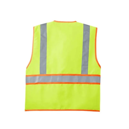 Premium Hi Viz Two Tone Reflective Tape Safety Vest 4 Pocket