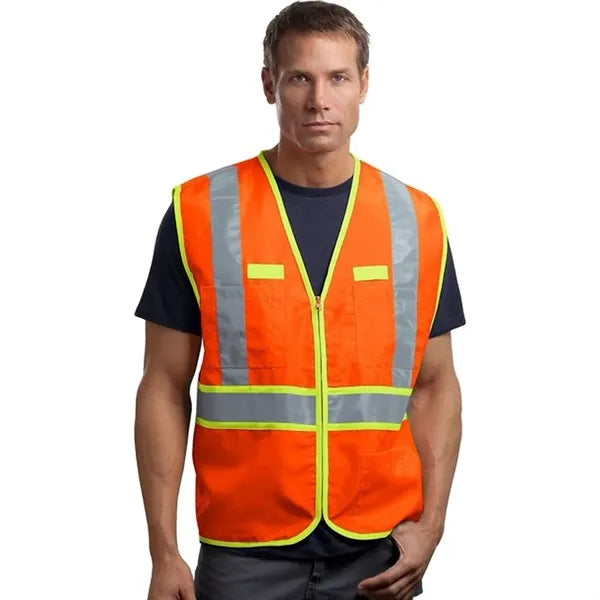 Premium Hi Viz Two Tone Reflective Tape Safety Vest 4 Pocket