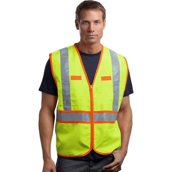 Premium Hi Viz Two Tone Reflective Tape Safety Vest 4 Pocket