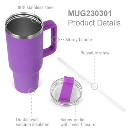 40oz - Stainless Double Wall Handle Mug