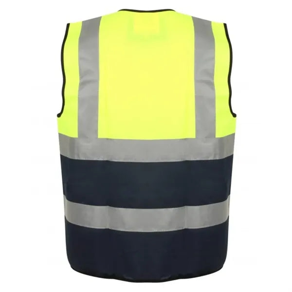 Hi Viz Class 2 Knitted Color Block Safety Loop & Hook Vest