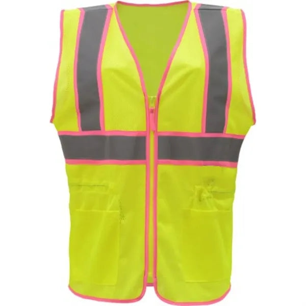 Lady Hi Vis Class 2 Mesh Reflective Safety Vest w/ 2 Pockets
