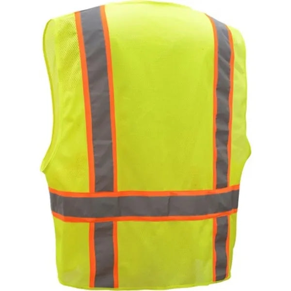 Hi-Vis Class 2 Reflective Safety Mesh Zipper Vest 6 Pockets