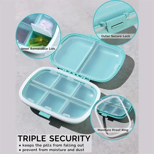 8 Compartments Portable Moisture Proof Small Pill Box