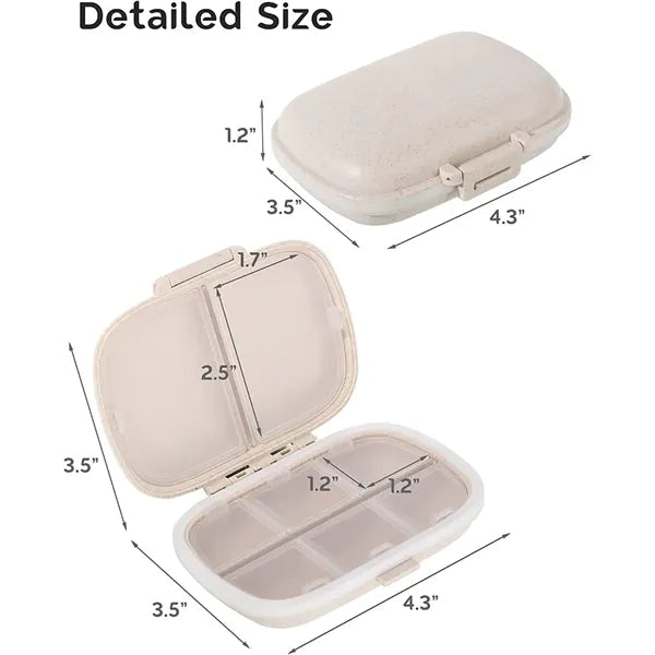 8 Compartments Portable Moisture Proof Small Pill Box