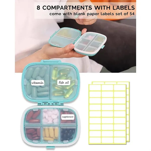 8 Compartments Portable Moisture Proof Small Pill Box