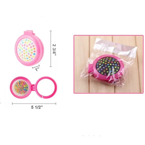 Round Folding Mirror Airbag Massage Comb Travel Hair Brushes