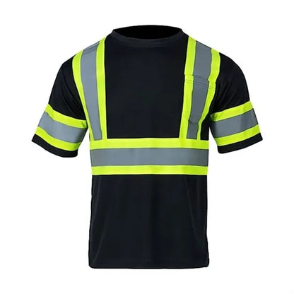 Hi Vis Reflective Two Tone Mesh Safety Work Shirt w/ Pocket