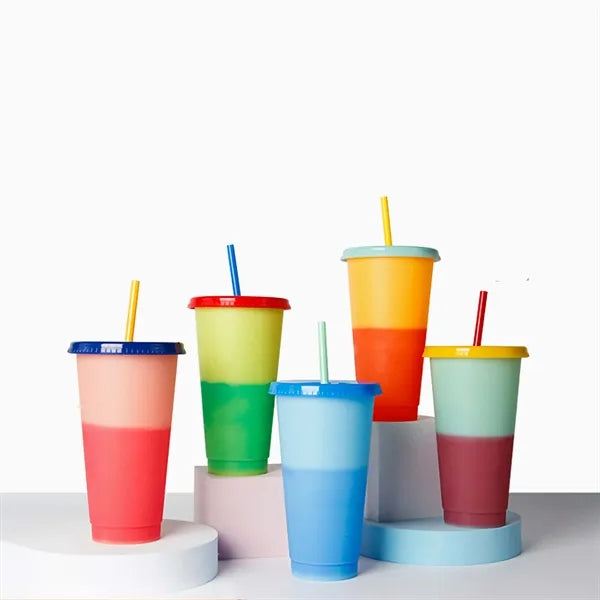 Color Change Tumbler with Straw