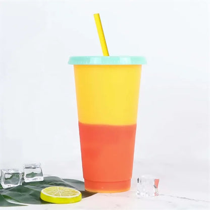 Color Change Tumbler with Straw